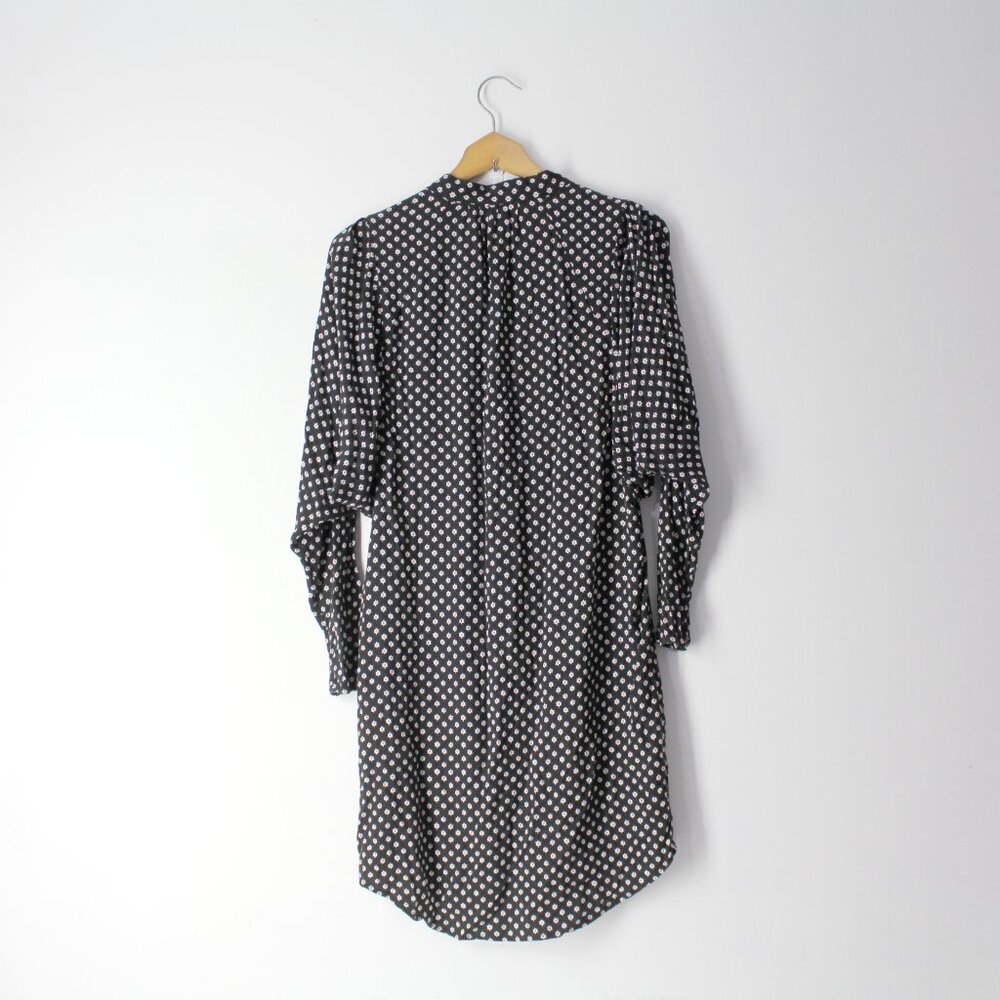 Joie Myune Tie Waist button down shirtdress black printed dolman sleeve Sz M - Picture 5 of 13